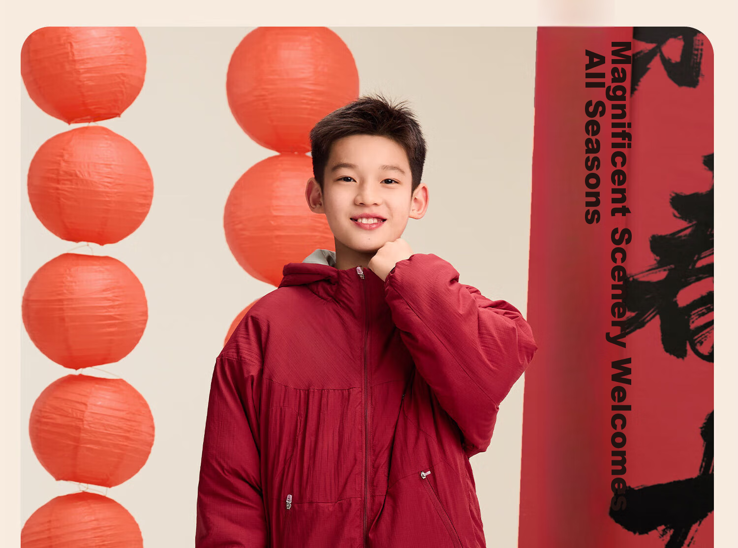 Zuo Xi Boys Red Cotton Jacket 2025 New Children's Snowy Cotton Padded Coat New Year Style Red 170 26